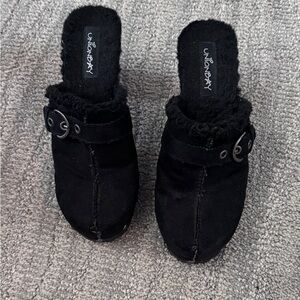 UNIONBAY Women's Black Mules with Buckle Detail